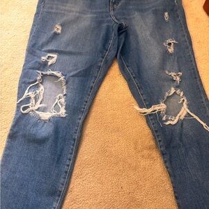 Old Navy Women's Distressed Skinny Jeans - Blue